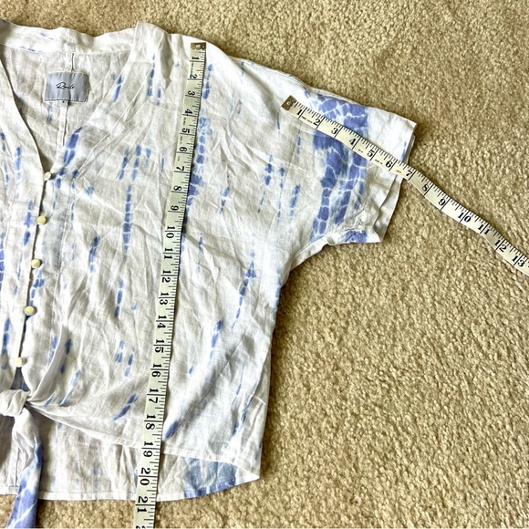 RAILS Thea Cloud Tie Dye Linen Blend Tie Waist Blouse—SZ. Small - Picture 16 of 17
